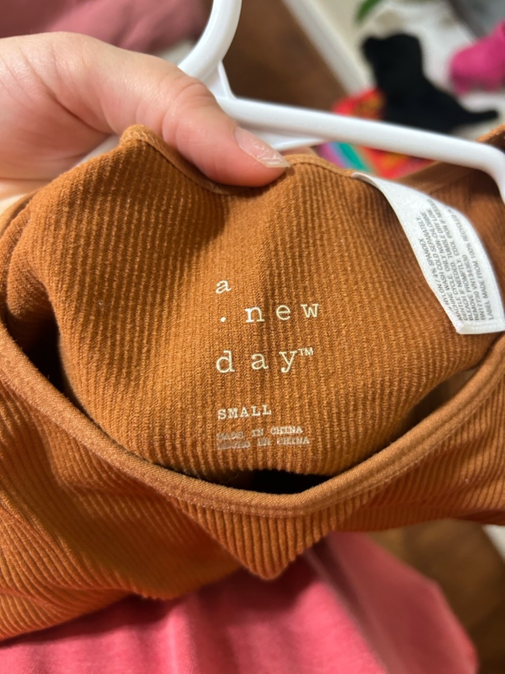 a new day Ribbed Tank Top - Rust Brown - Picture 2 of 2
